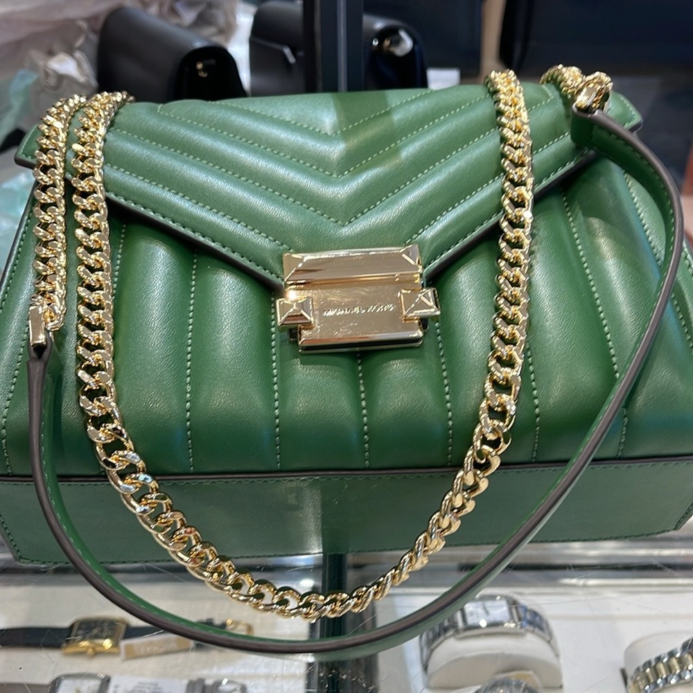 Michael Kors Whitney Medium Flap Chain Shoulder Bag 
Fern Green 
NWT - Picture 8 of 16